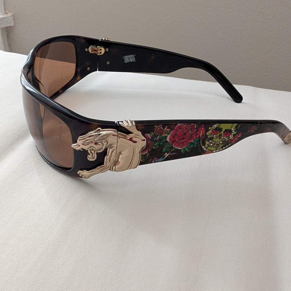 Christian Audigier Black Sunglasses with Case - Picture 5 of 8